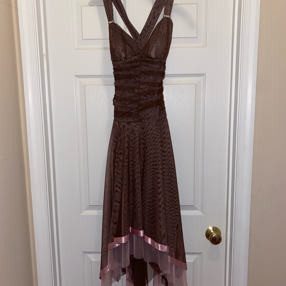 Brown and pink formal dress! Worn once!